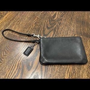Coach wristlet (black leather)